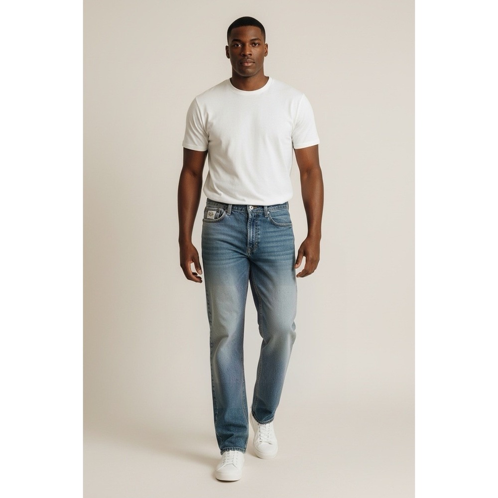 Cinch White Label Jeans Mens 38x30 Blue Relaxed Straight Leg Cotton Denim